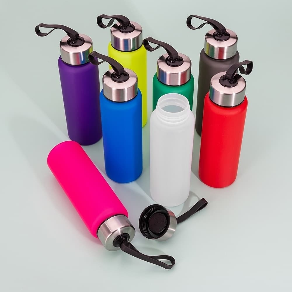 Squeeze Garrafa 680ml Tampa Rosqueável Inox e Alça Antivazamento BPA Free Academia Treino Hidratação 10 Cores