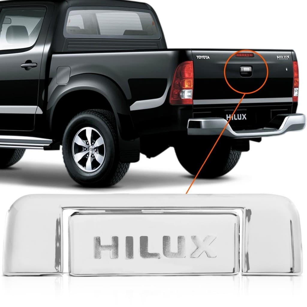 Aplique Capa Cromada Maçaneta Tampa Traseira Hilux 2006