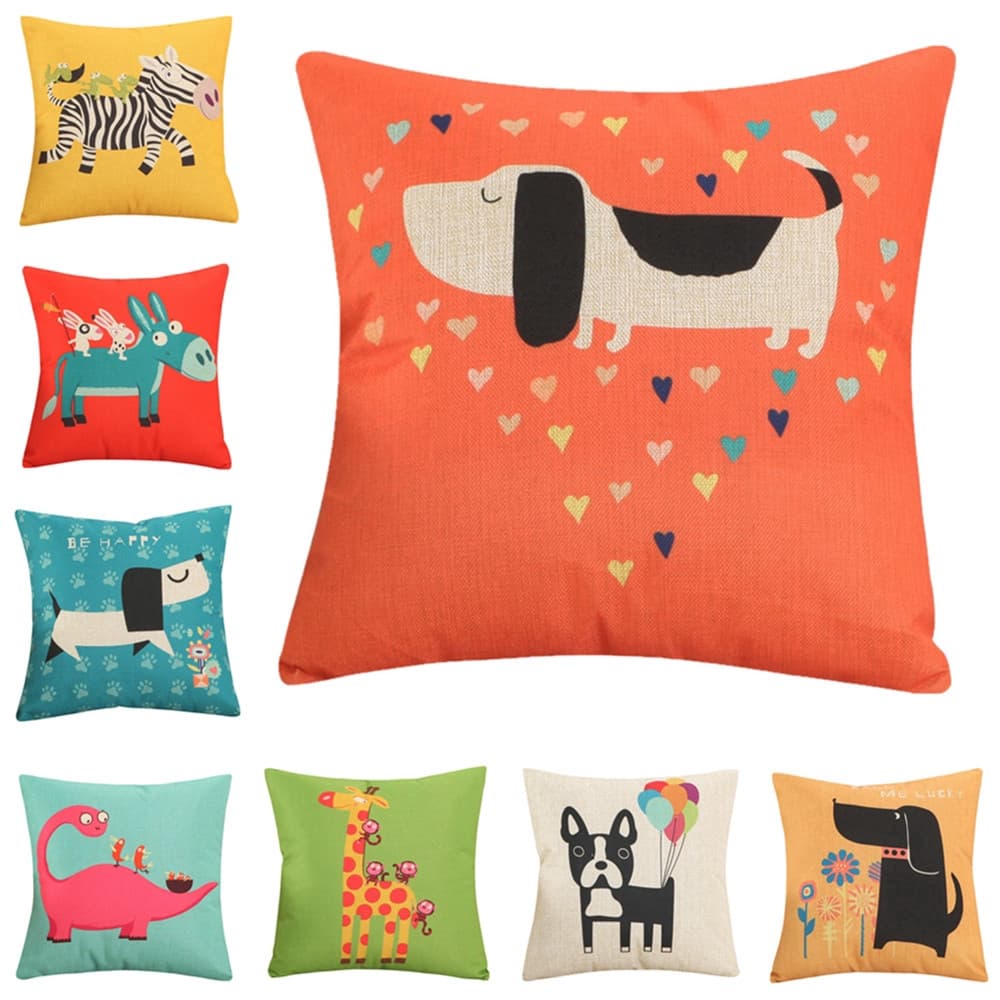 45x45cm Cartoon Animal Impresso Capa De Almofada Casa Sofá Cadeira Almofadas Decorativas Para Cama