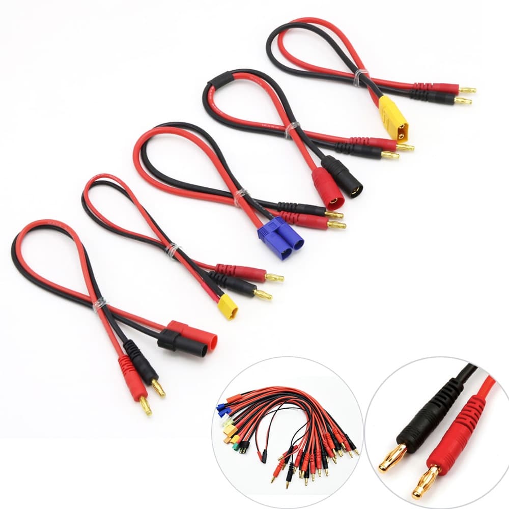 Imax B6 Linha De Carga 4.0 Milímetros Plugue Banana Para T Plug EC3 EC5 XT30 XT60 XT90 MPX TRX AS150 Com Cabo De Silicone 30 Cm Rc Lipo Batte