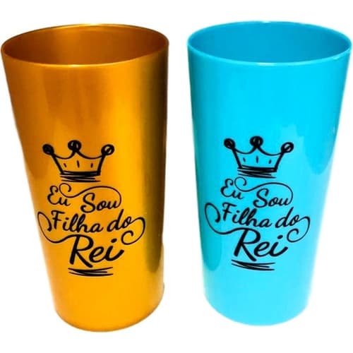 100 Copos Longdrink 320ml Personalizados Acrílico Frente/Verso