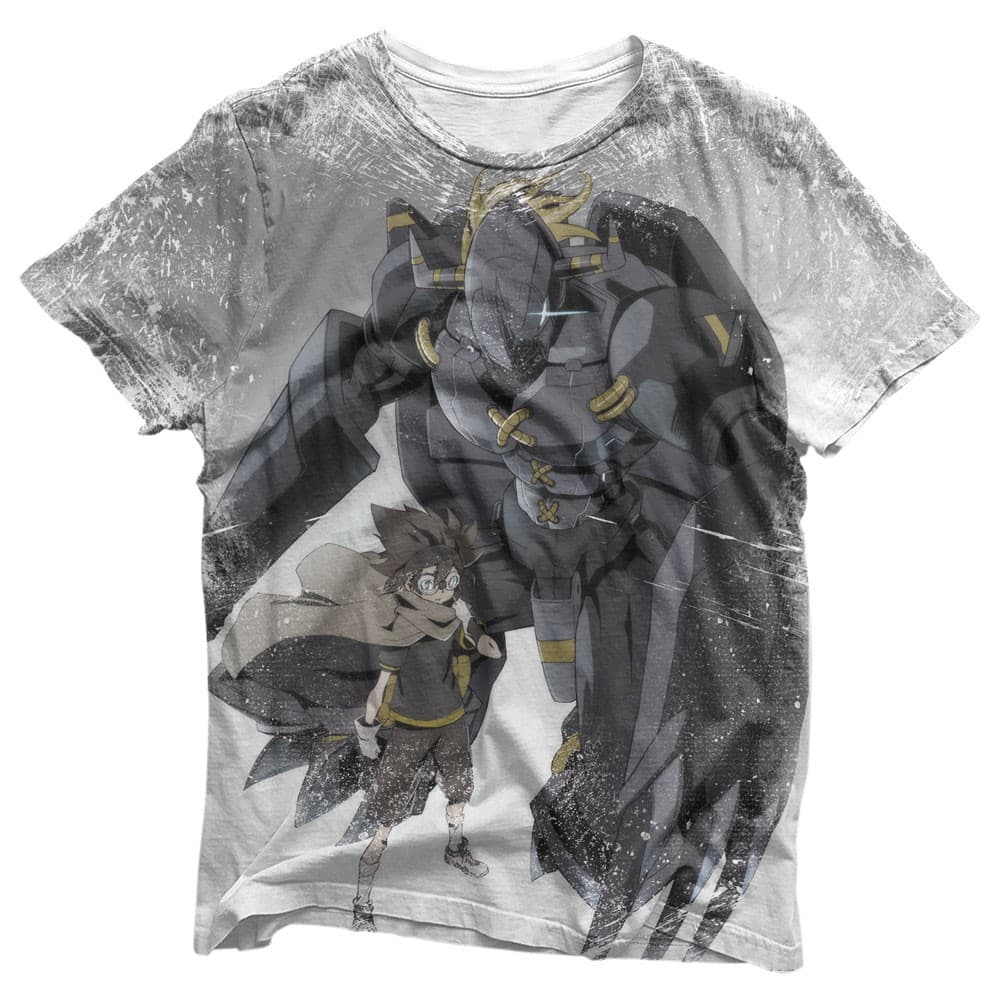 Camisa Arte Black And White - Camisas Digimon Estampa Total