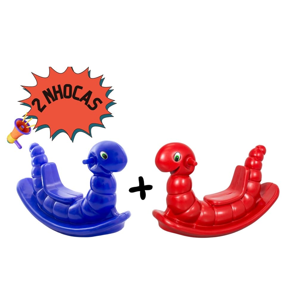Gangorras Premium Nhoca Minhoca Feliz-Gangorra Balanço Playground Vermelha e Azul Para Meninos e Meninas