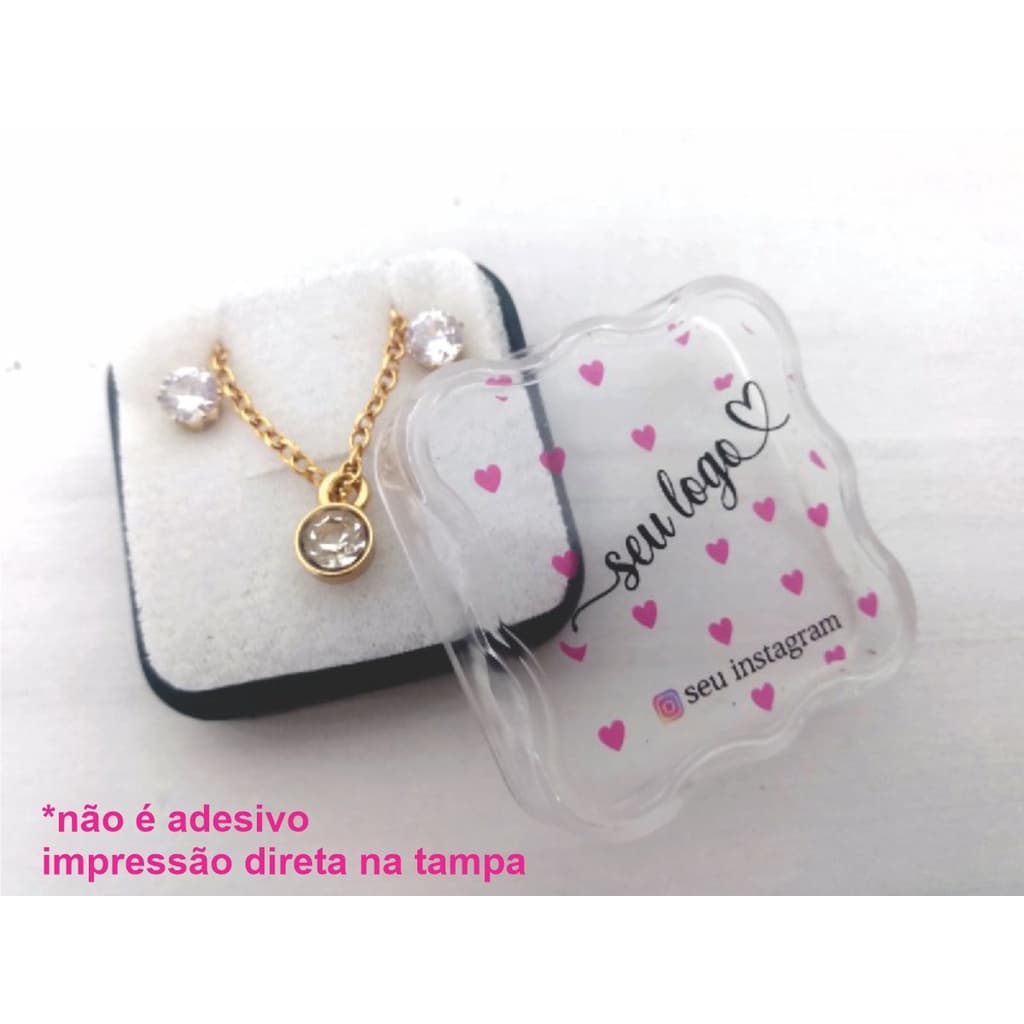 25 caixinhas acrilicas personalizada para joias semi joias e bijuteria