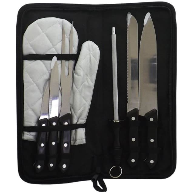 Kit Churrasco 7 Peças com Estojo e Luva