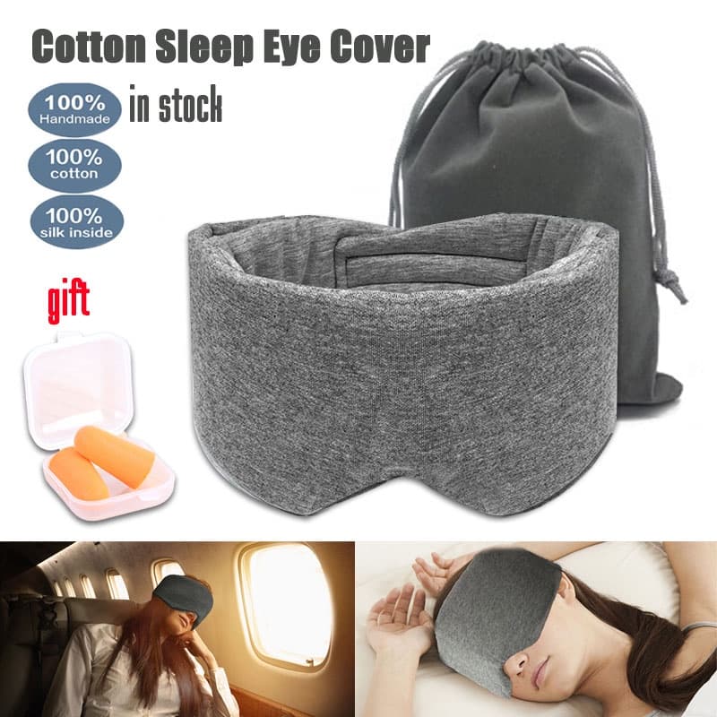 Máscara De Seda De Algodão Sono Blindfold Eye Patch Mulher Homem Olhos Portátil Para Vendas Dormir