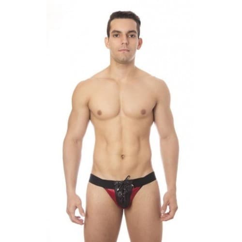 Cueca Jock Sado Ilhós Vermelho Com Preto Sd Clothing