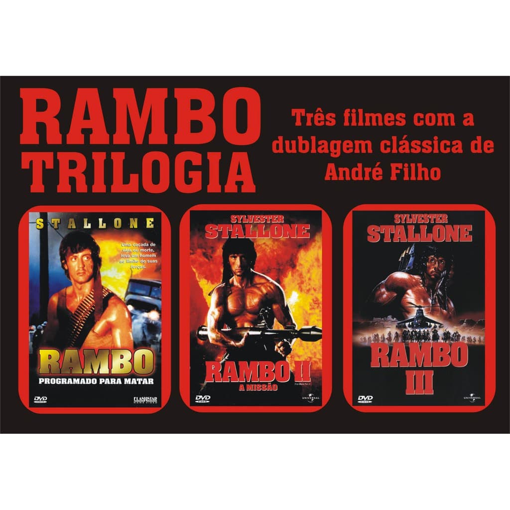 Trilogia Rambo - Dublagens Clássicas de André Filho (03 DVDs)
