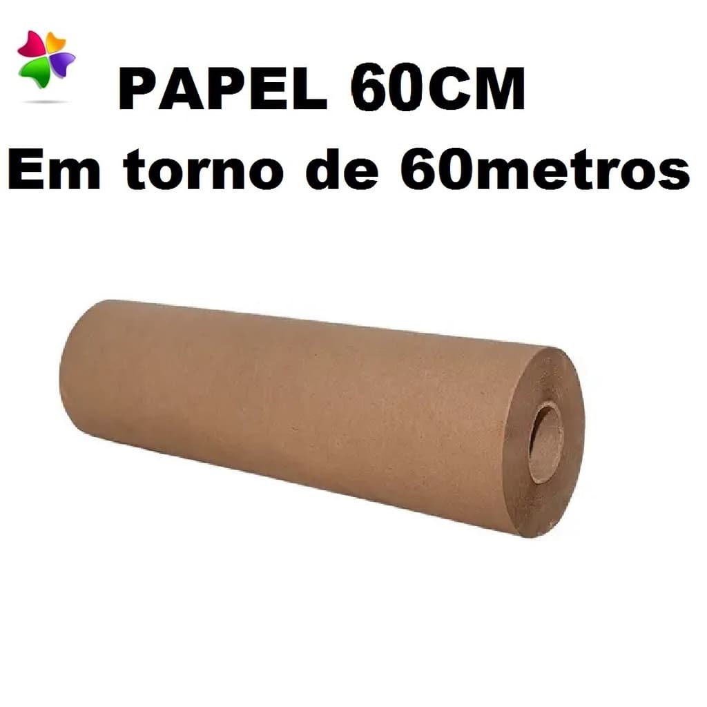 Papel Pardo Semi Kraft Bobina 60cm 2kg Pardo Embalagem