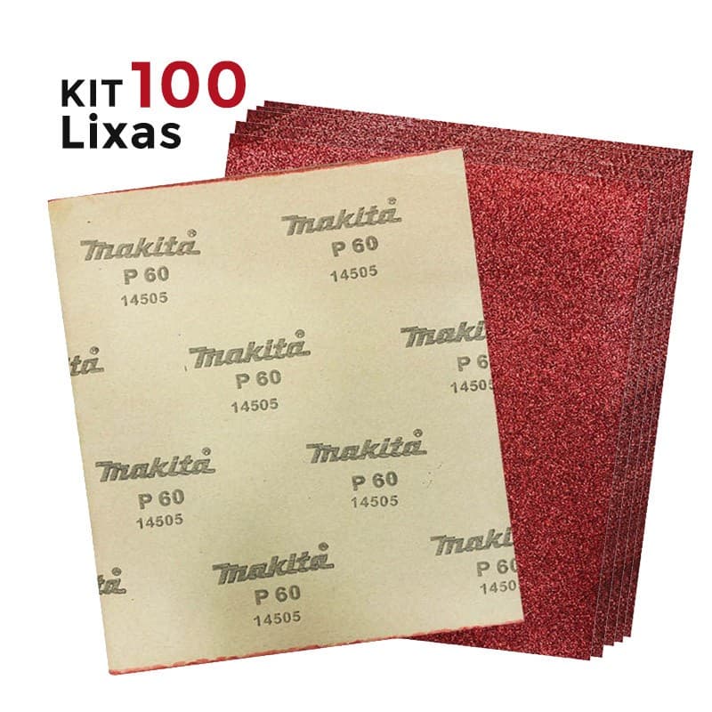 Kit 100 unidades Folhas de lixa para Massa Grão 60 D-52467 - Makita