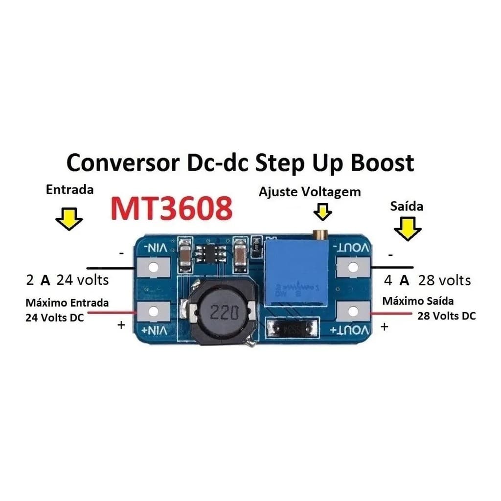 Conversor Dc-dc Step Up Módulo MT3608 2a