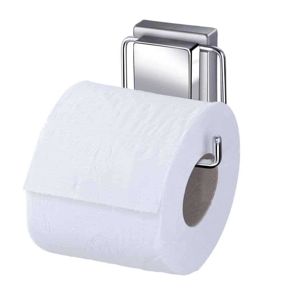 Porta Rolo De Papel Higiênico Com Fixação com Ventosa Por Sucção Aço Cromado Arthi