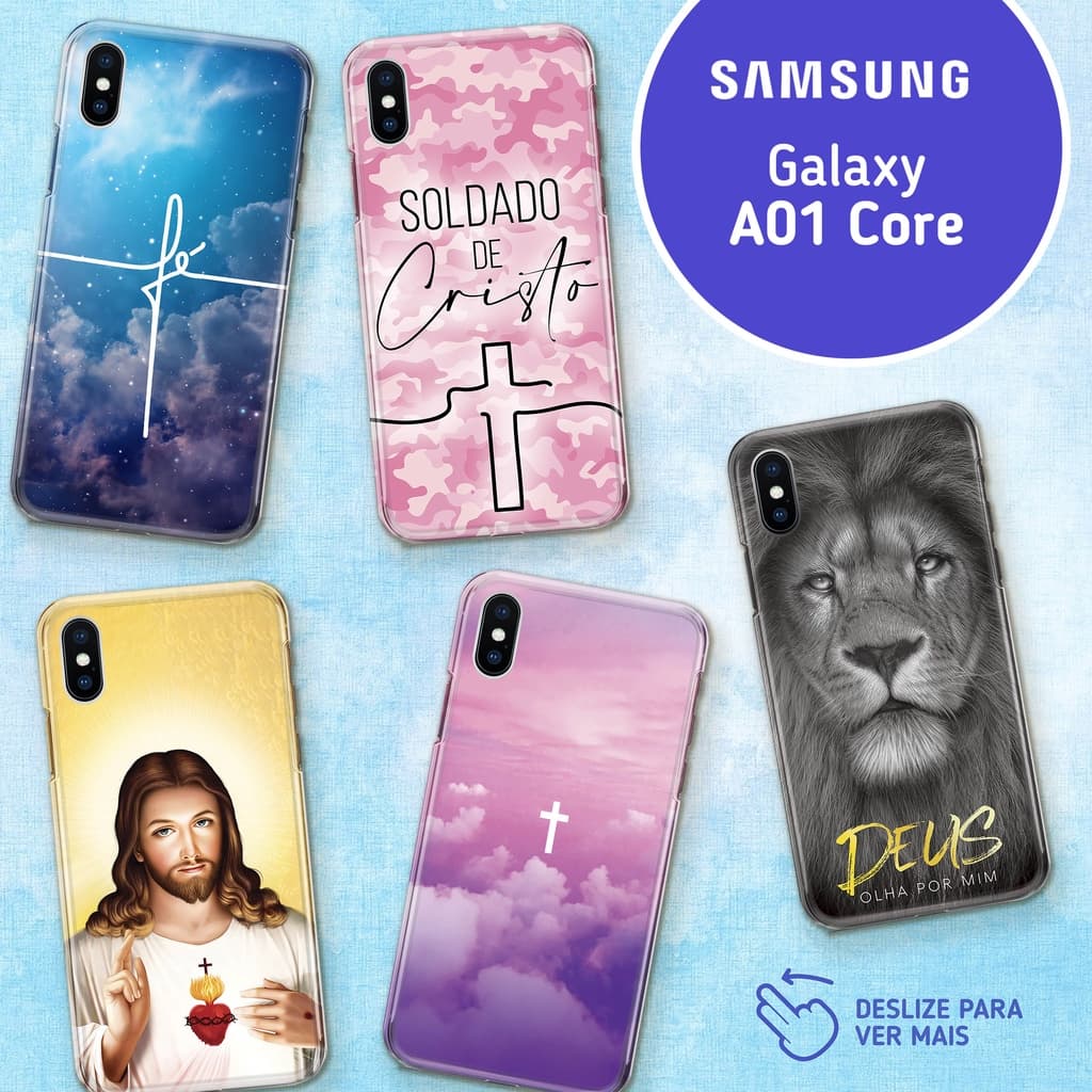 Capa Capinha - Samsung Galaxy A01 Core - Religião Deus Jesus