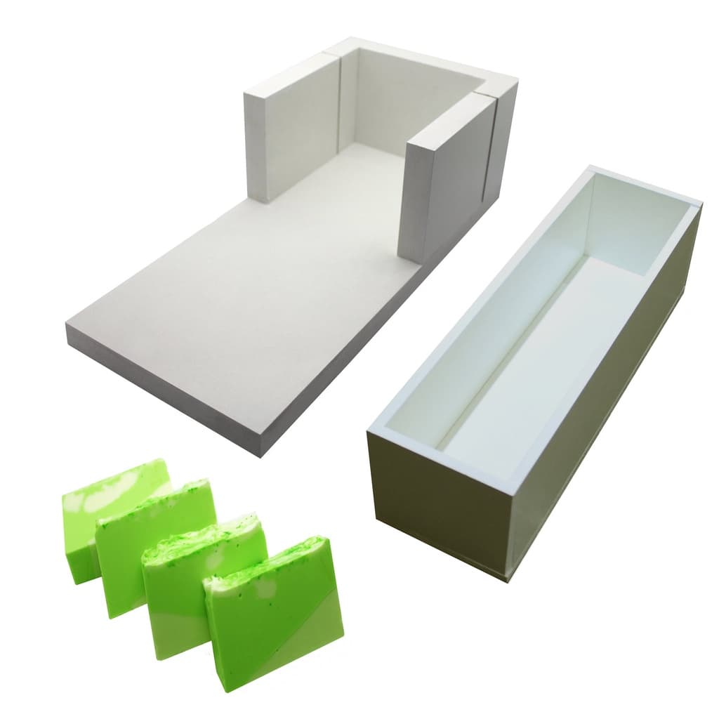 Kit Iniciante Fabricação Sabonete Artesanal - Forma Molde 1 Kg Sabonete Quadrado + Cortador Fatiador espessura 2,5cm