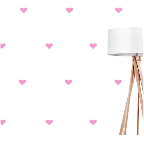 Adesivos De Parede Corações Decorativos 100 Unidades 5cm Rosa Quarto Infantil Decoração