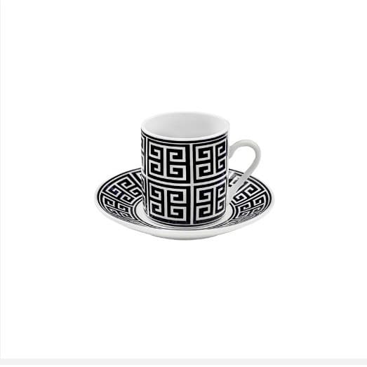 Jogo Xicara Café Maia 80 Ml 6 Xicaras e 6 Pires