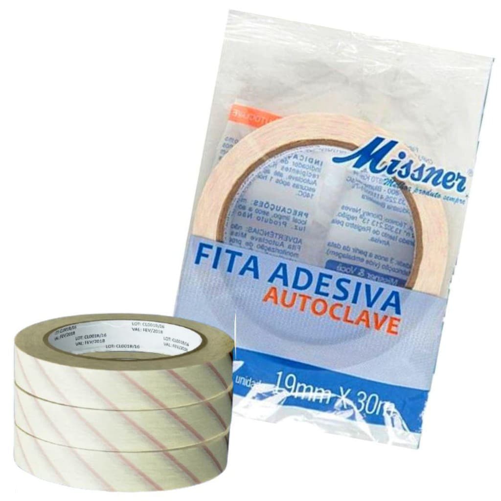 kit c/ 3 Fitas Adesivas Para Autoclave 19mm X  30m Missner