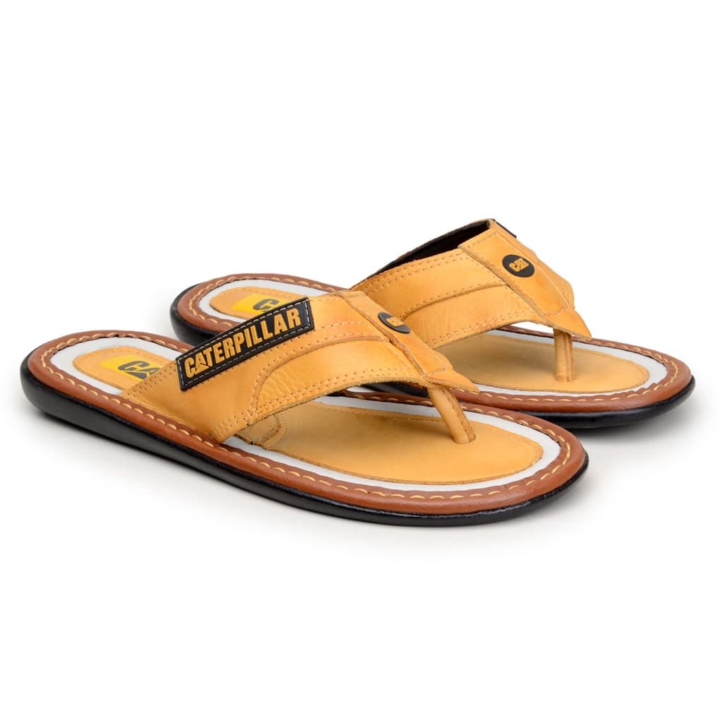 Chinelo de Dedo em Couro Legitimo Masculino Sandalia