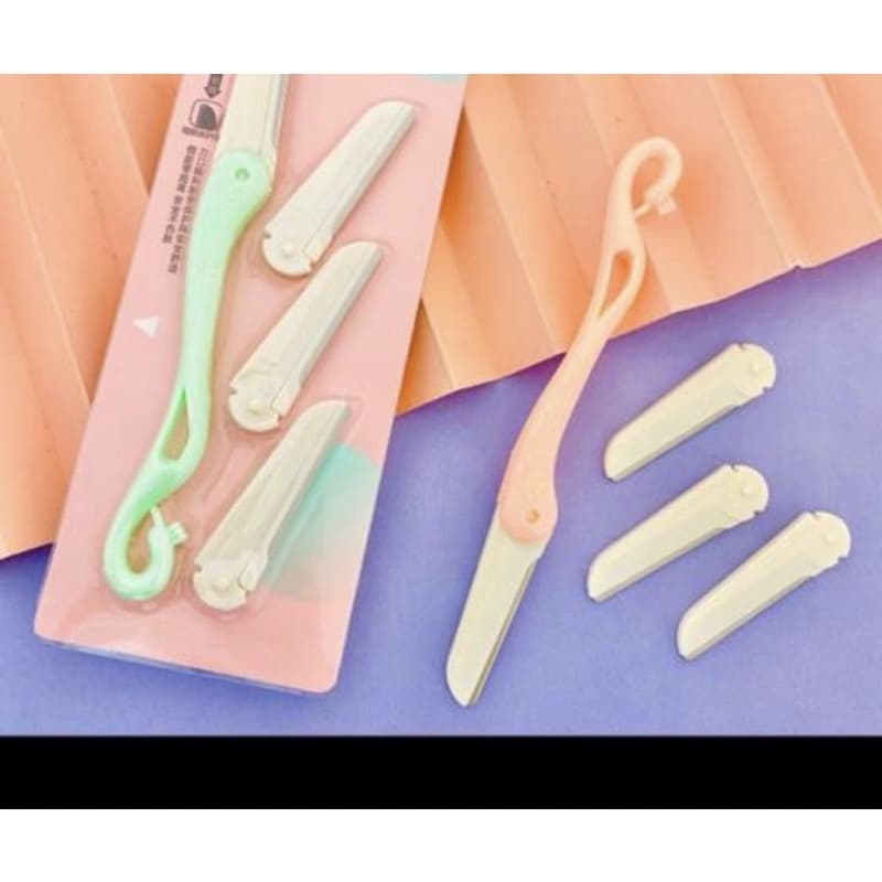 Kit 3 Navalhas para Sobrancelha navalha com 4 lâminas para rosto feminino e masculino