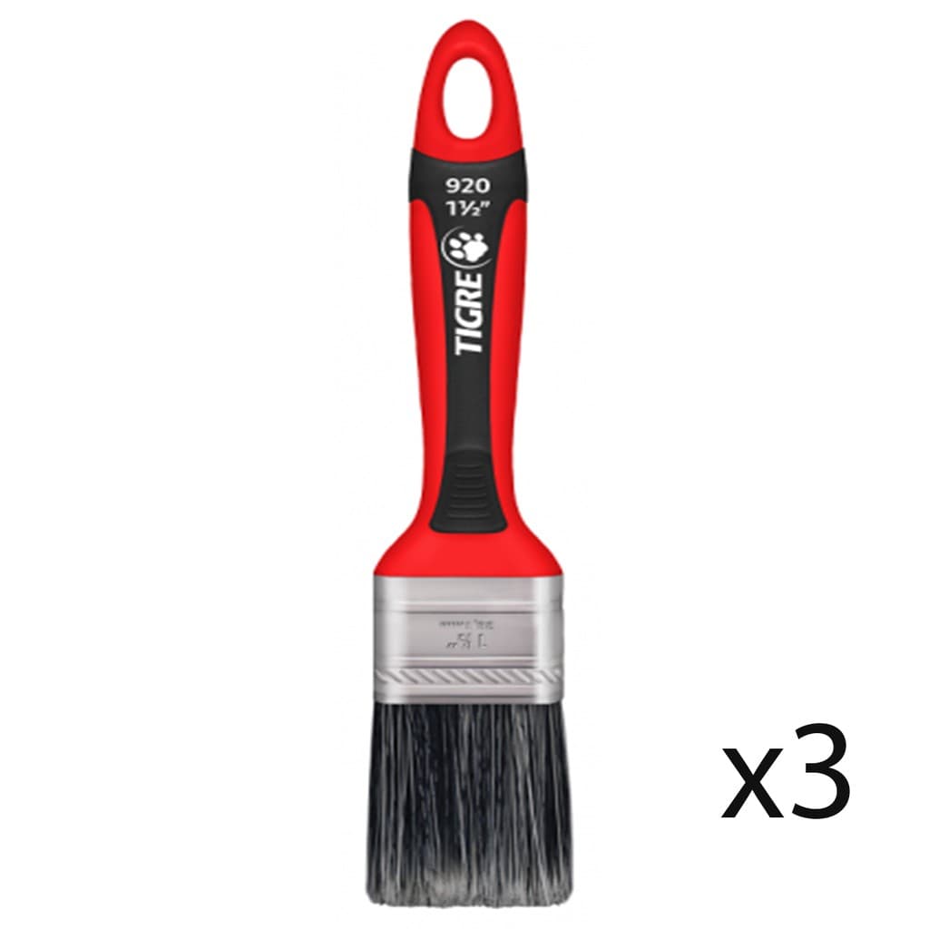 Kit 3 Trincha Para Pintura 920 1 1/2 Premium Látex Tigre