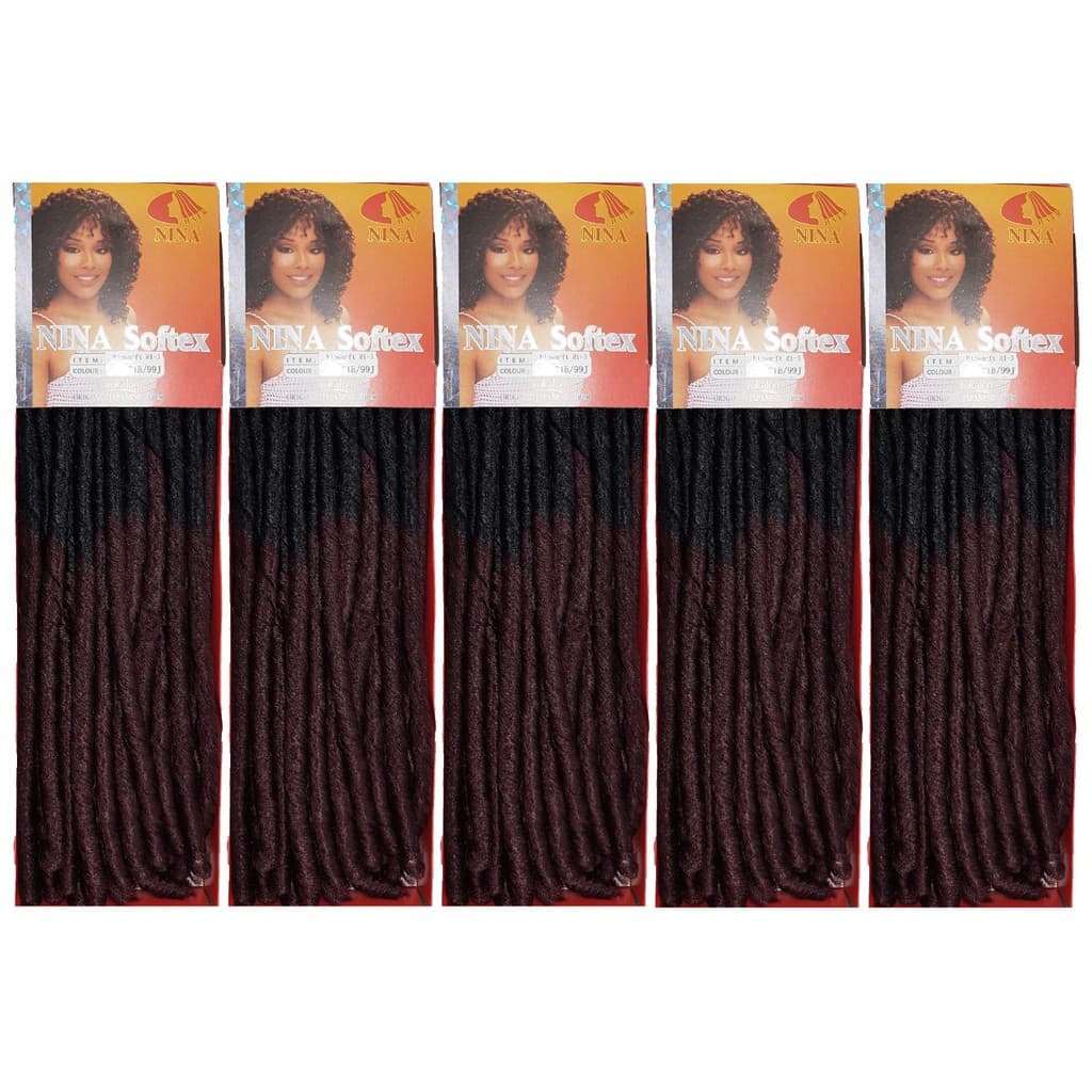 Kit Nina Softex com 5 Pacotes de Crochet Braid - Várias Cores