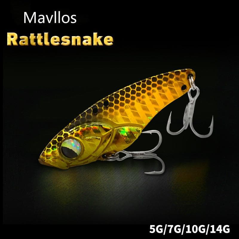 Mavllos Lâmina Vib Isca De Metal 3.5 @ - @ 5.5 cm 5 @ - @ 14g 3d Olhos Lápis Colher Spinner Balancer Iscas De Pesca Hard Bait Baixo Enfrentar Com Gancho