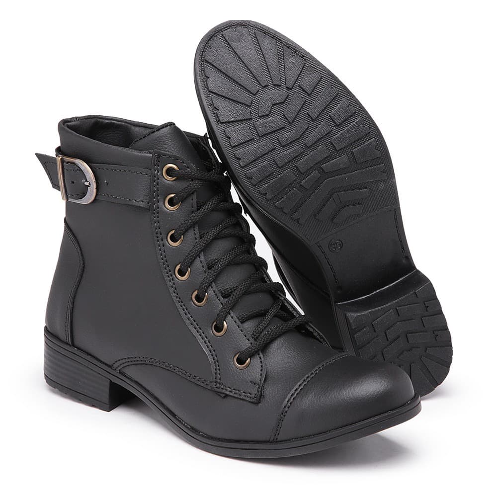 Bota Inverno Coturno Feminino Cano Curto com Fivela do 33 ao 41