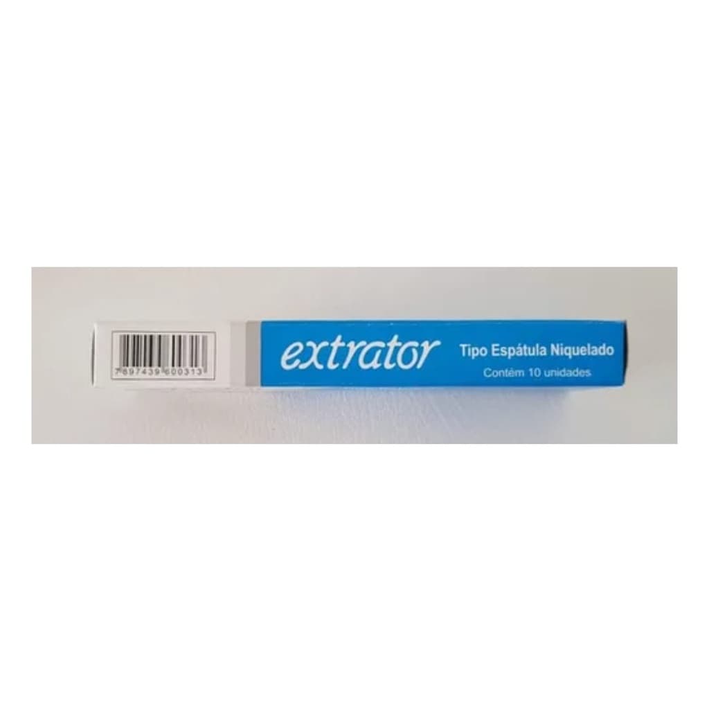 EXTRATOR DE GRAMPO TIPO ESPÁTULA NIQUELADO FERSAN - CAIXA COM 10 UNIDADES