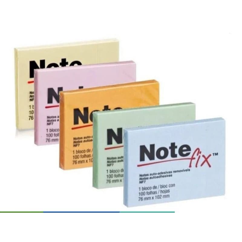 Recado Adesivo Post It Bloco Colorido com 100 folhas 76x102mm