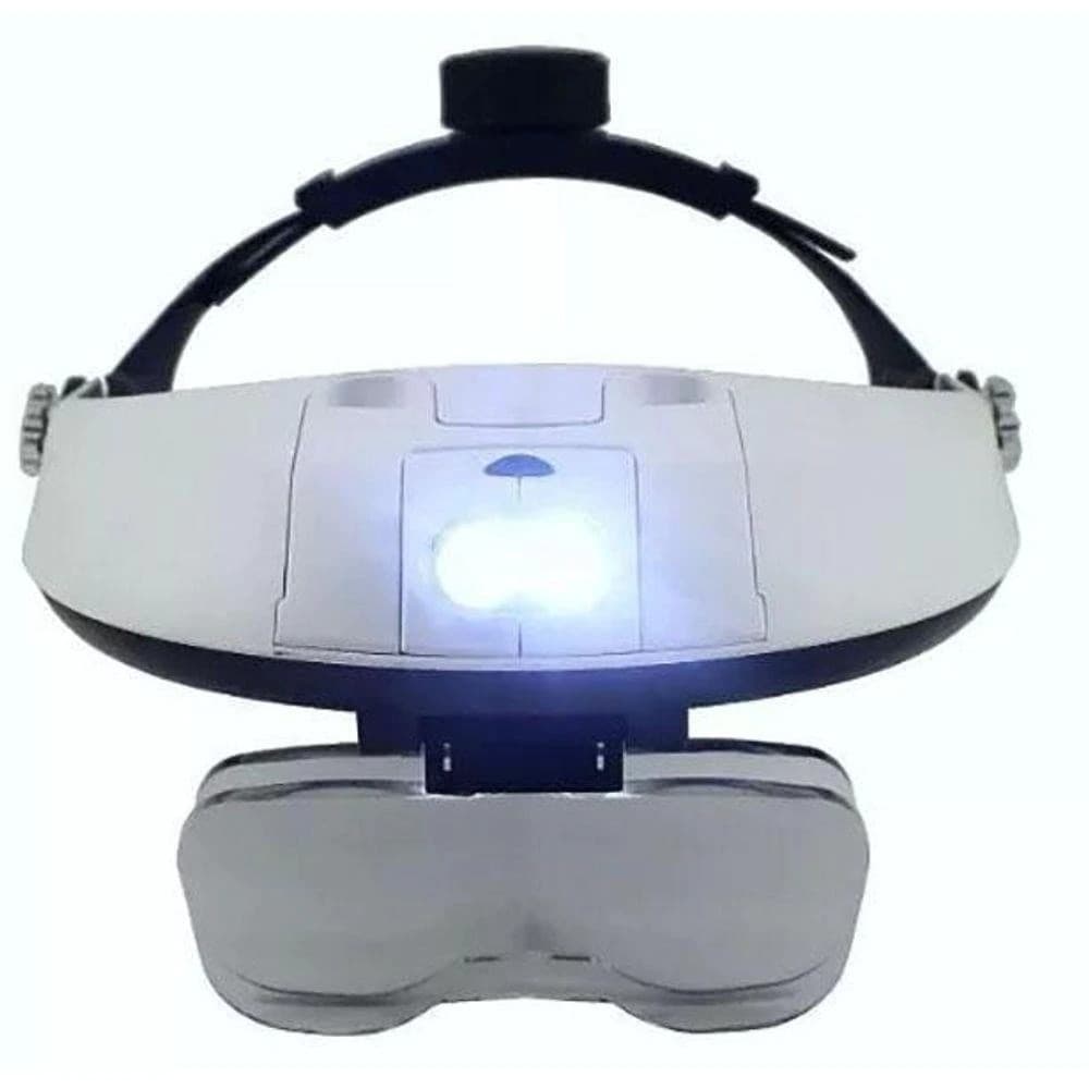 Super Lupa de Cabeça com Led Profissional 2 Leds +5 Lentes Aro Ajustável