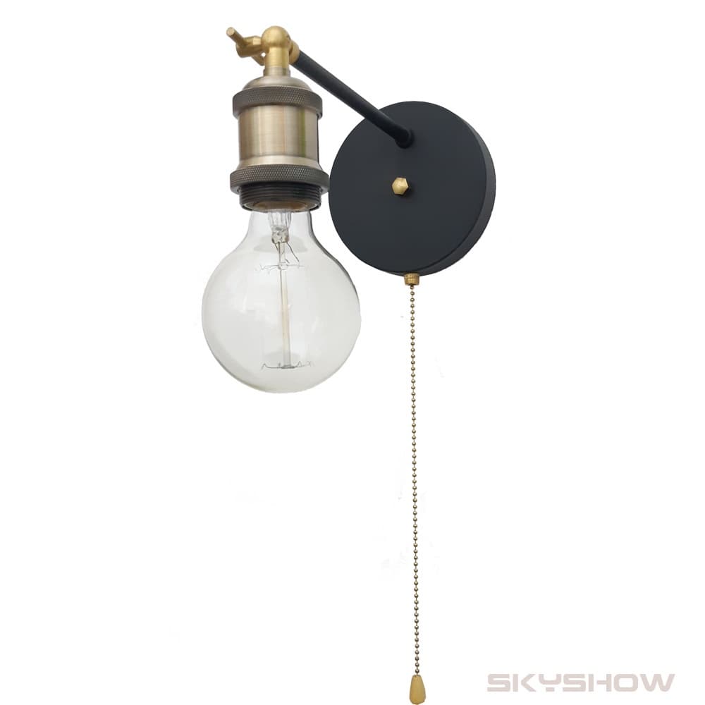 Arandela Industrial Articulada Vintage Cordinha (corrente) ouro Velho