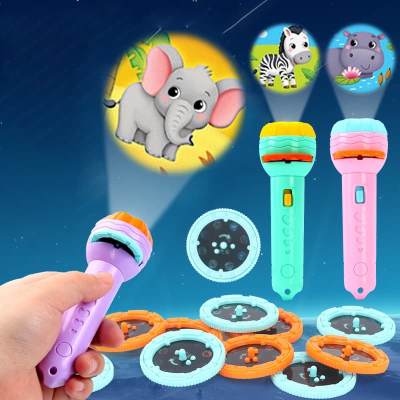 Lanterna Projeção 24 Estampas Meninos Meninas Projetor Sono Luz