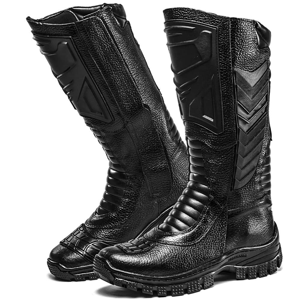 Bota Masculina Tatica Civil Coturno em couro Militar  Motociclista Elite Bombeiro Policial