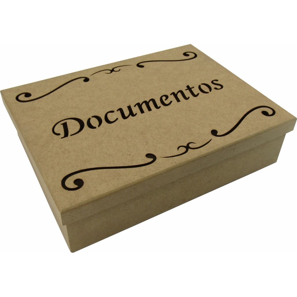 Caixa Organizadora Documentos Com Tampa Vazada MDF