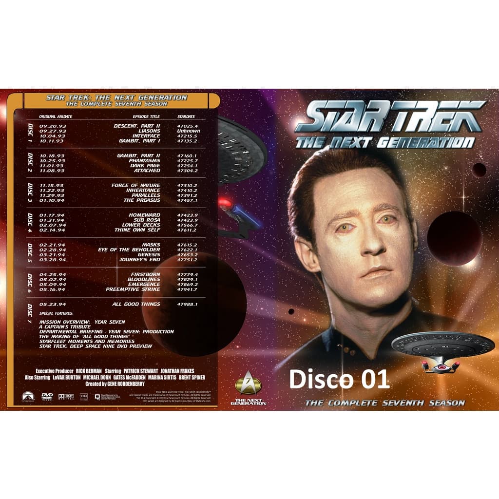 Dvd Star Trek TNG - As 7 Temporadas Completas - Legendado ou Dublado - 28 Discos
