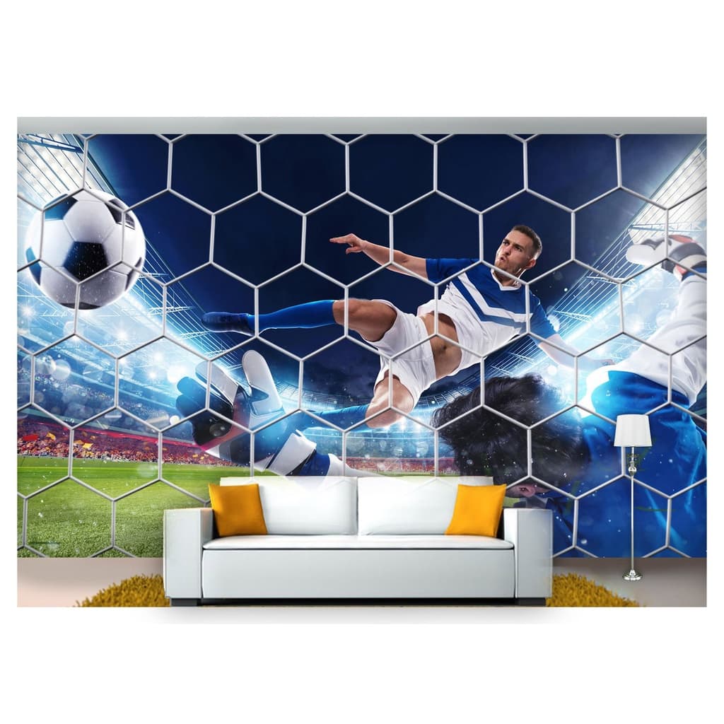 papel de parede Esportes Futebol Bola Campo 3D 6m² SPT06