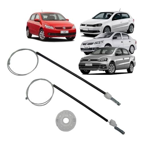 Kit Reparo Cabo Aço Vidro Elétrico Gol Voyage G5 G6 G7 Dianteira 2008 em Diante