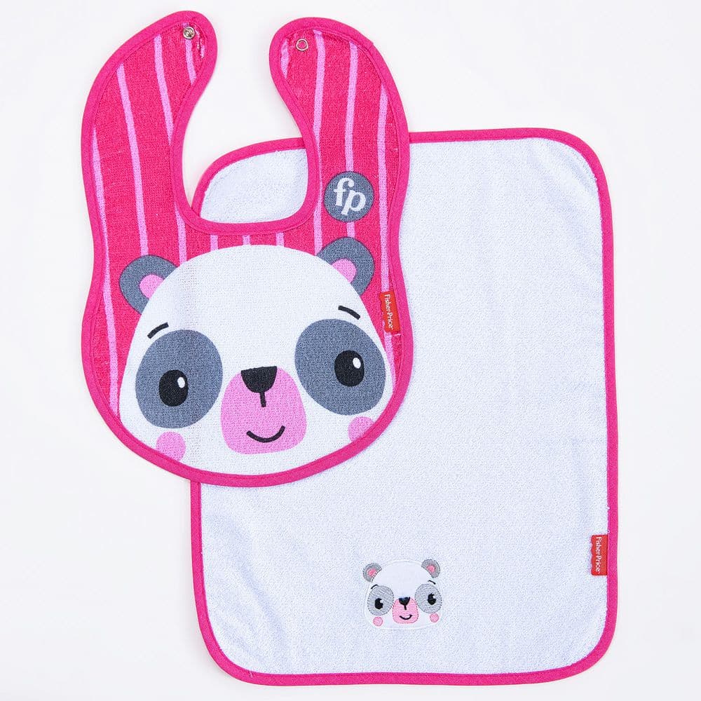 Kit papinha panda 2 pecas babador e toalha de boca - Fisher Price