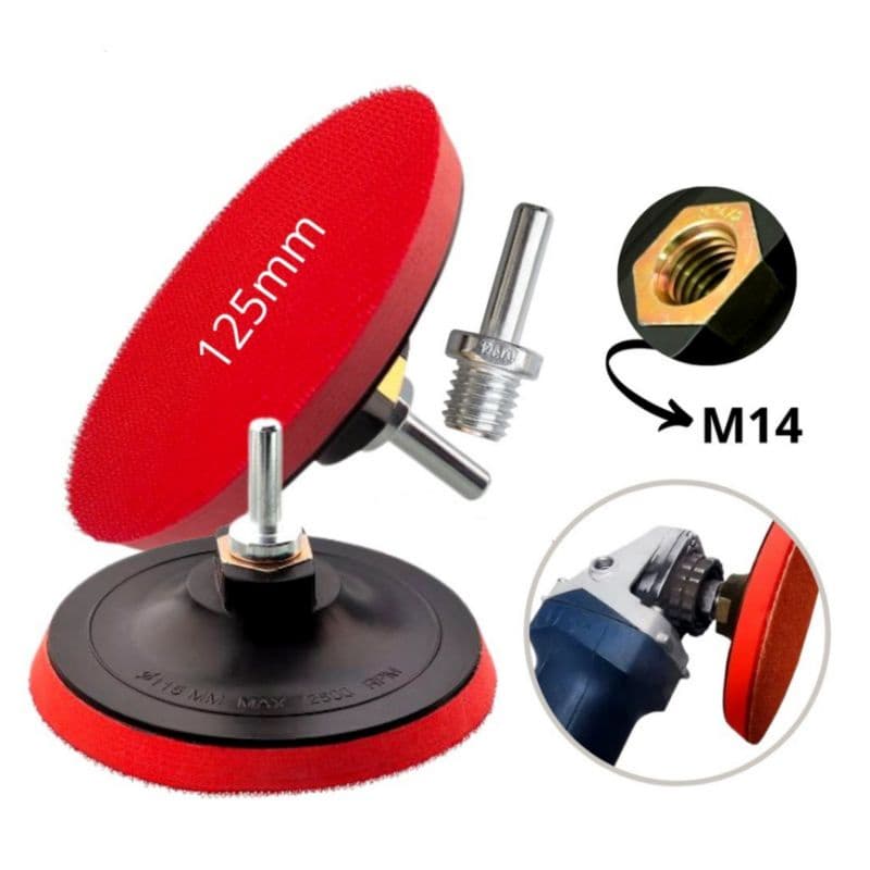 Suporte Para Disco De Lixa Com Velcro E Adaptador Para Furadeira Esmerilhadeira