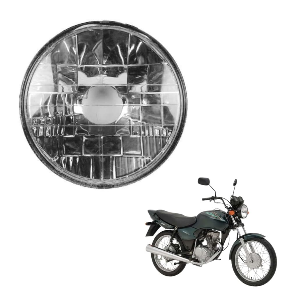 Lente Farol Bloco Ótico Moto Cg Titan 125 2000 á 2004