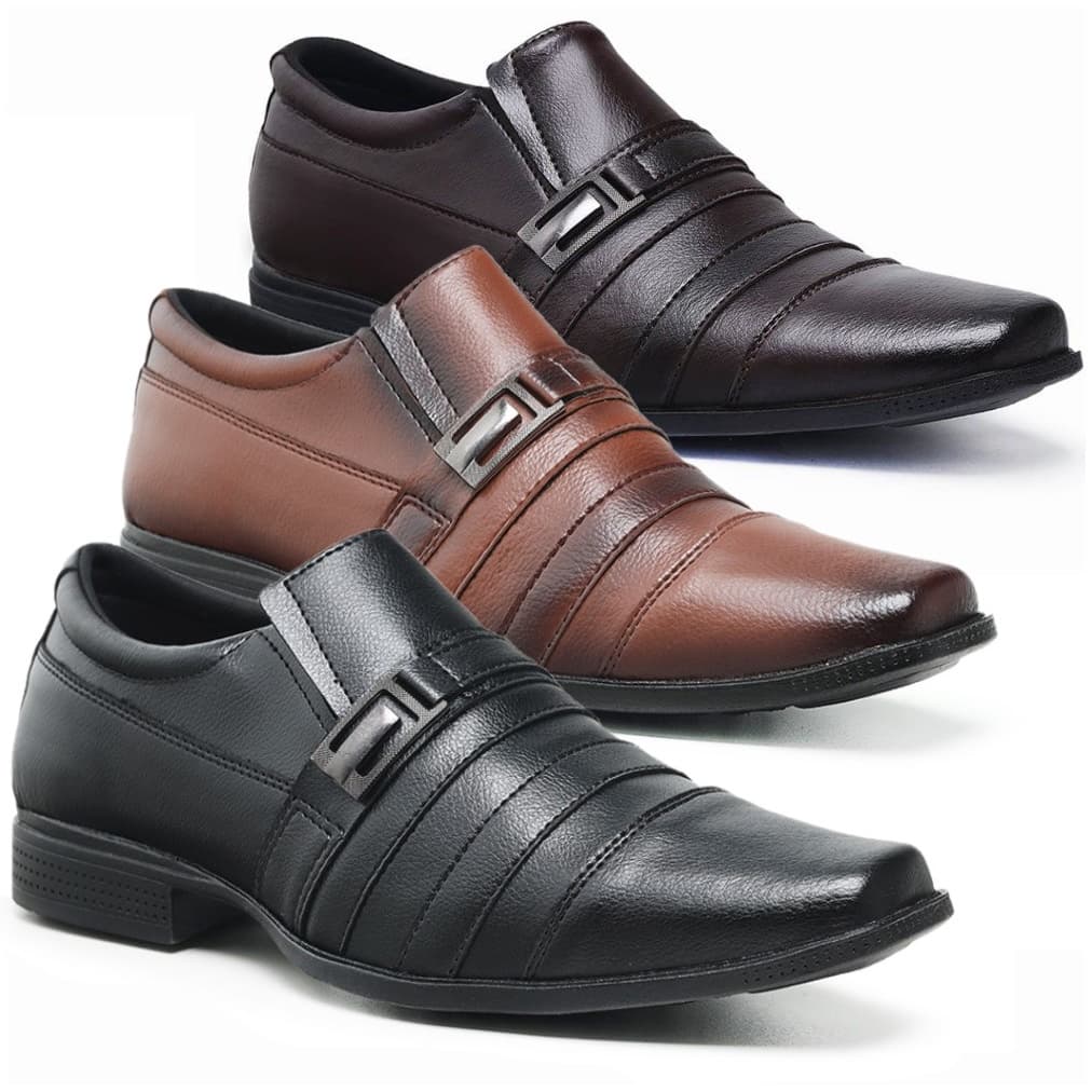 Sapato Social Masculino  Formal Elegante Confortável Direto Fabricante 3 Pares
