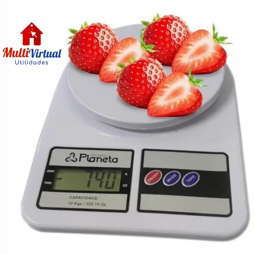 Balança Digital Cozinha até 10 kg Portatil On/off Mode Tare utilidades planeta ENVIO IMEDIATO