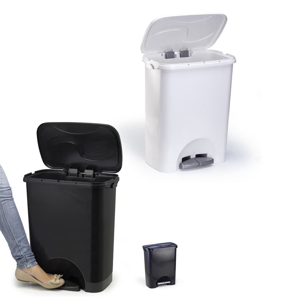 Lixeira com Tampa e Pedal 45 litros Branca ou Preta AGRAPLAST Cod.694