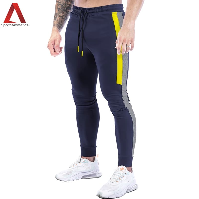 Calças De Moda Masculina Fitness Esportiva Jogging Casual Com Listras Mais Tamanho