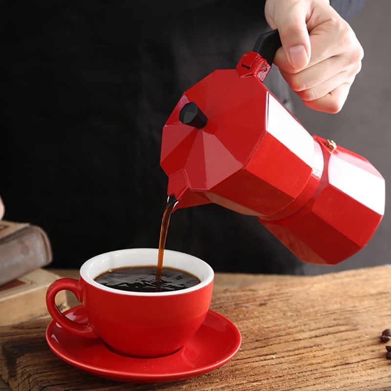 Cafeteira Italiana Faz 9 Xicaras Vermelha