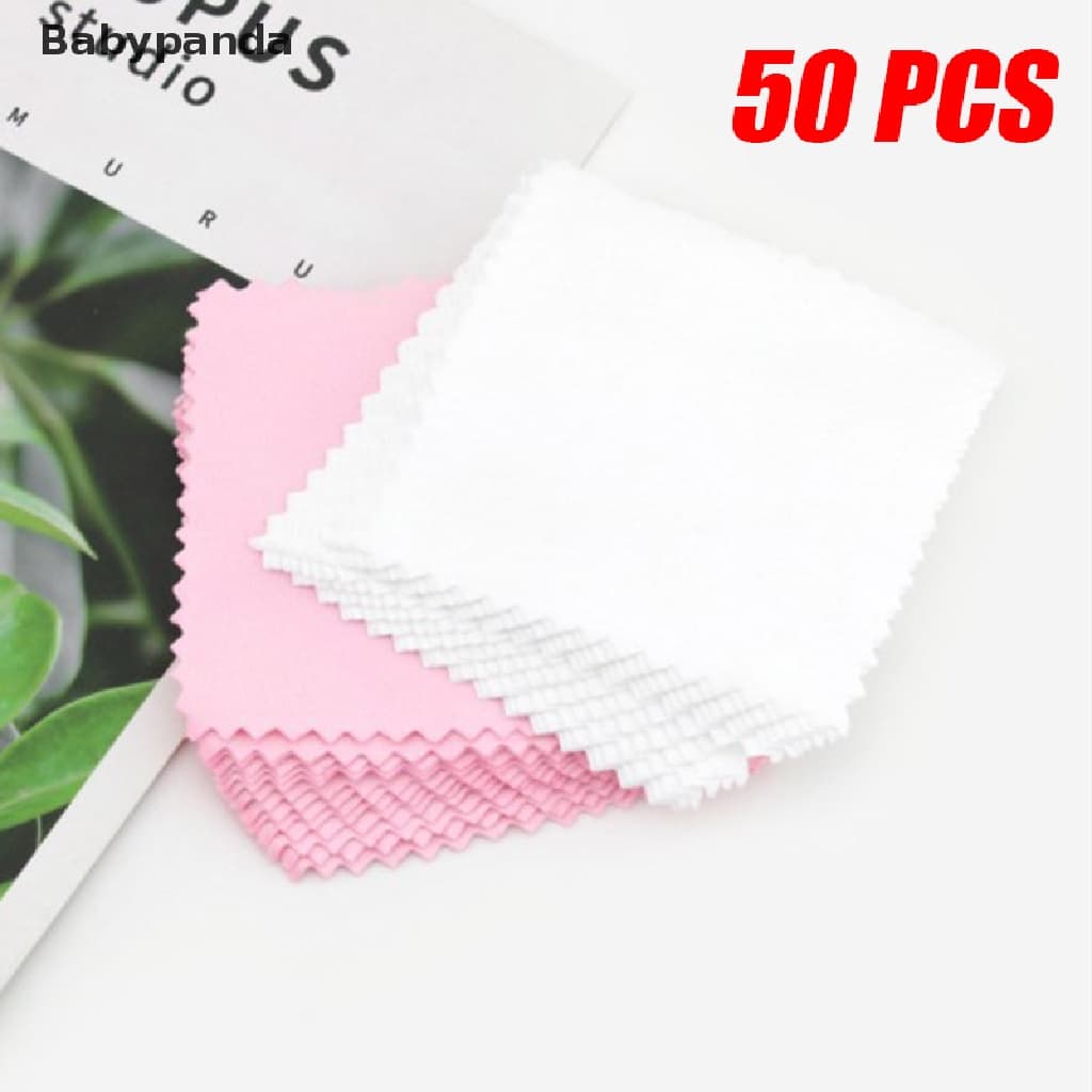 (Babypanda) 50 Pçs Pano De Polimento De Prata Para Limpeza De Jóias Ferramenta Anti-Tarnish