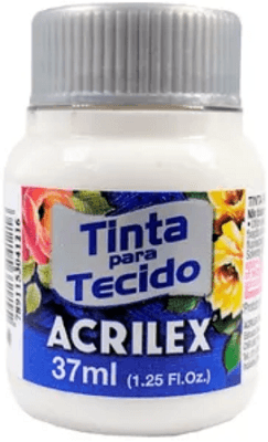 Tinta para Tecido Fosca 35ml Clareador - 500 - Resistente à Lavagens - Pronta pra Uso - Fixação a Frio - Acrilex