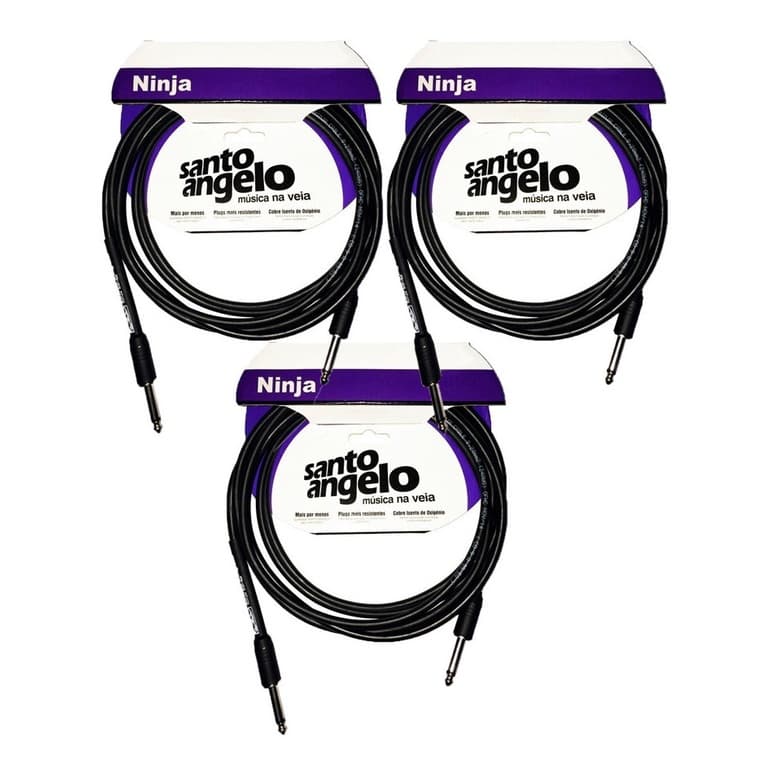 Kit 3 Cabo Santo Angelo Violao Guitarra P10 P10 4,57m Oferta
