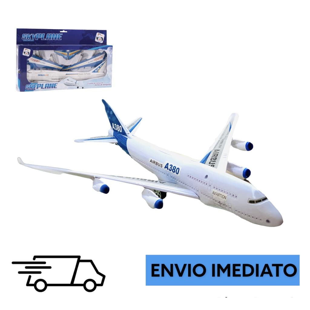 Avião de Brinquedo Infantil Grande Airbus Com Fricção h620