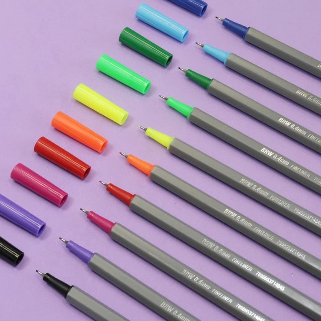 Caneta Canetinha Hidrográfica Fine Liner 0.4mm Avulsa Brw